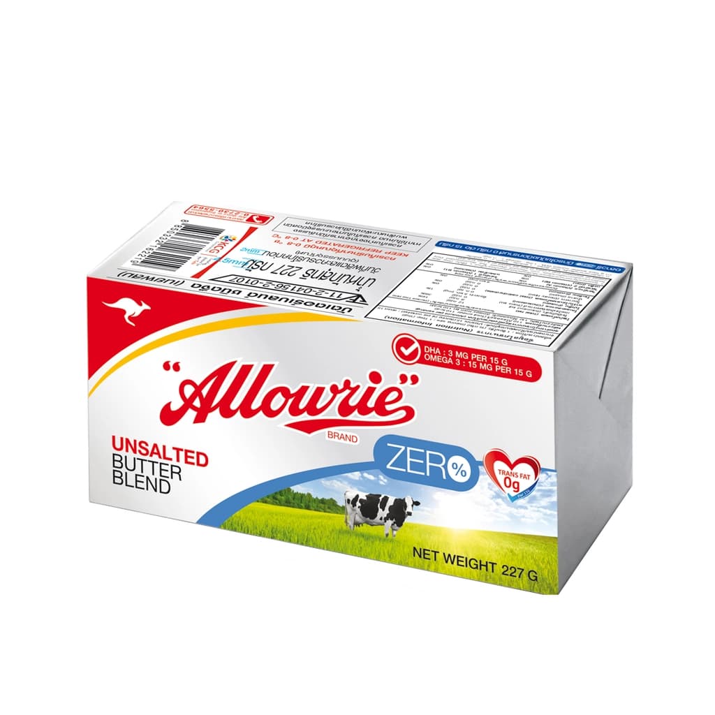 Allowrie Butter Blend Spread Unsalted 227G.