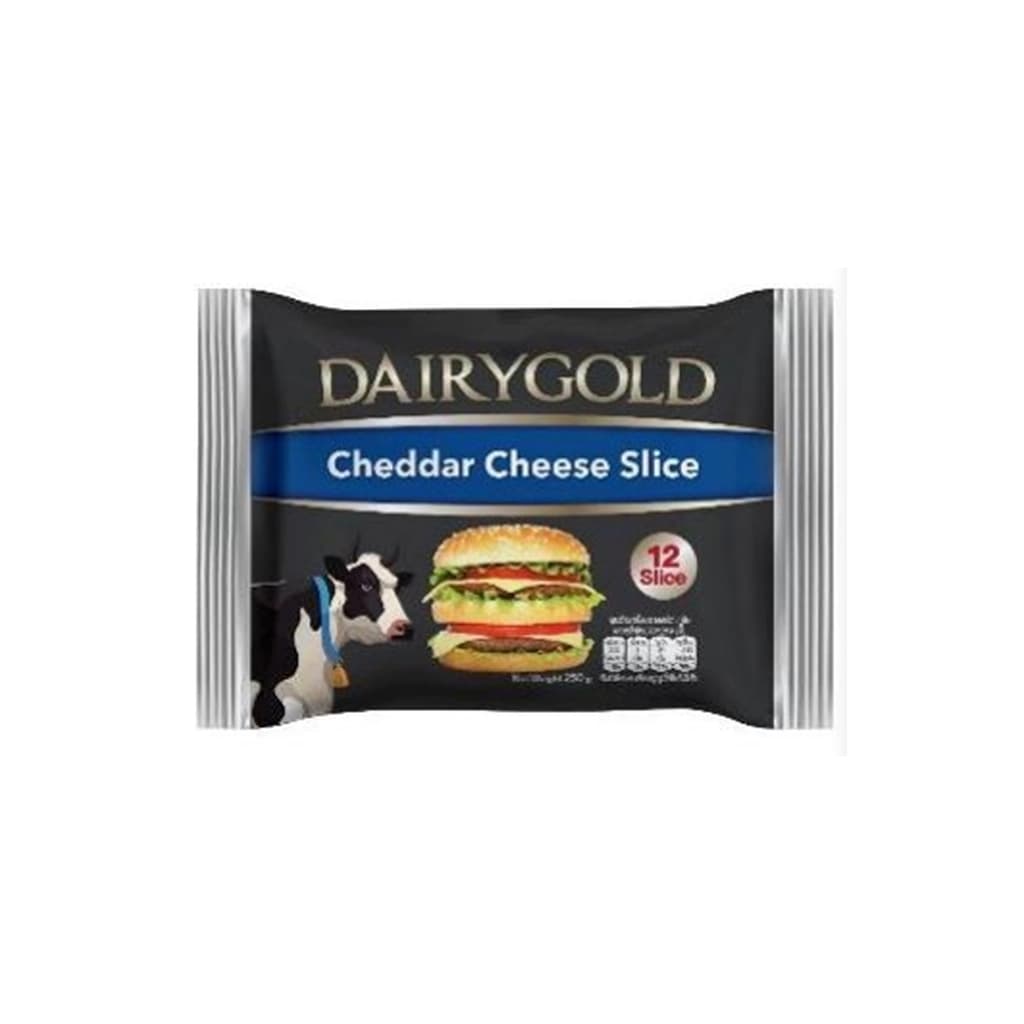 Dairygold Cheddar Cheese Slice 250G. Pack 12