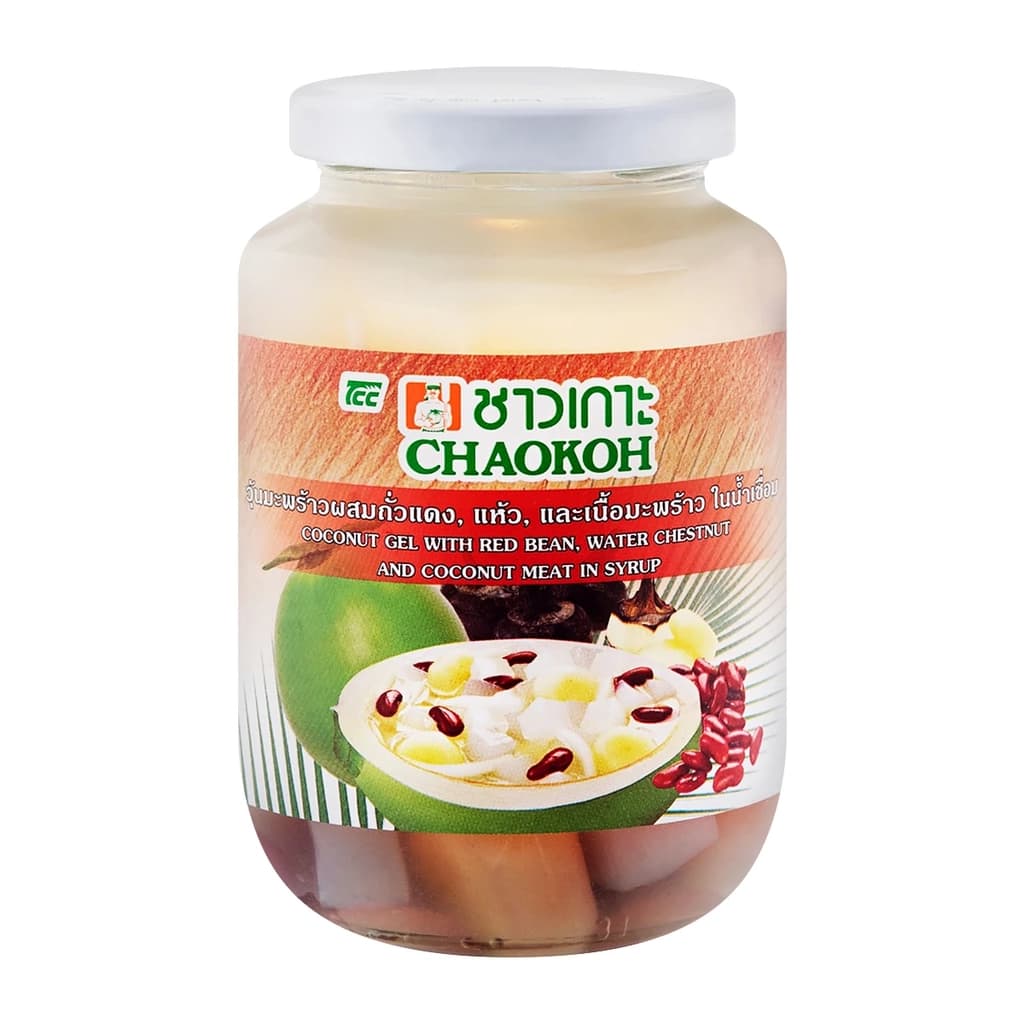 ชาวเกาะ วุ้นมะพร้าวผสมถั่วแดง 500ก.