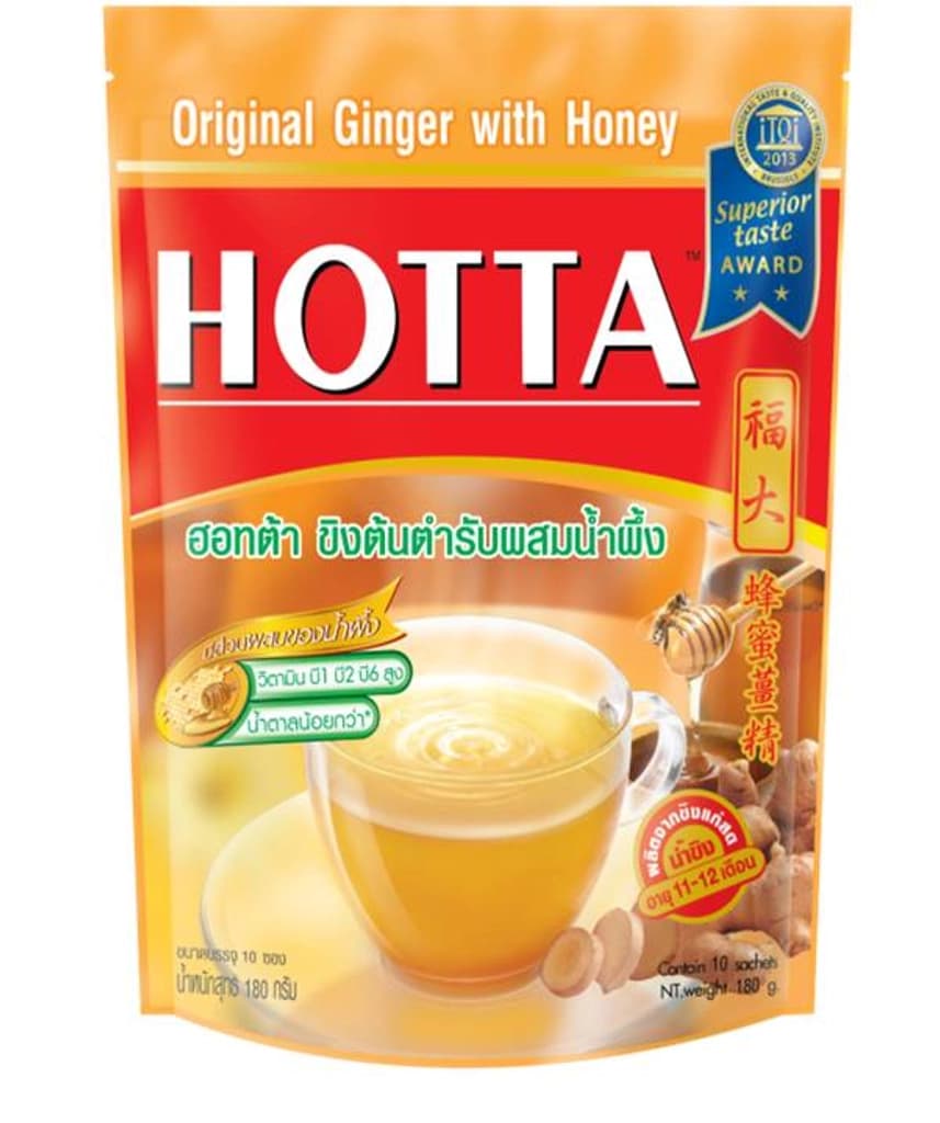 Hotta Original Ginger with Honey Instant 180G. Pack 10 