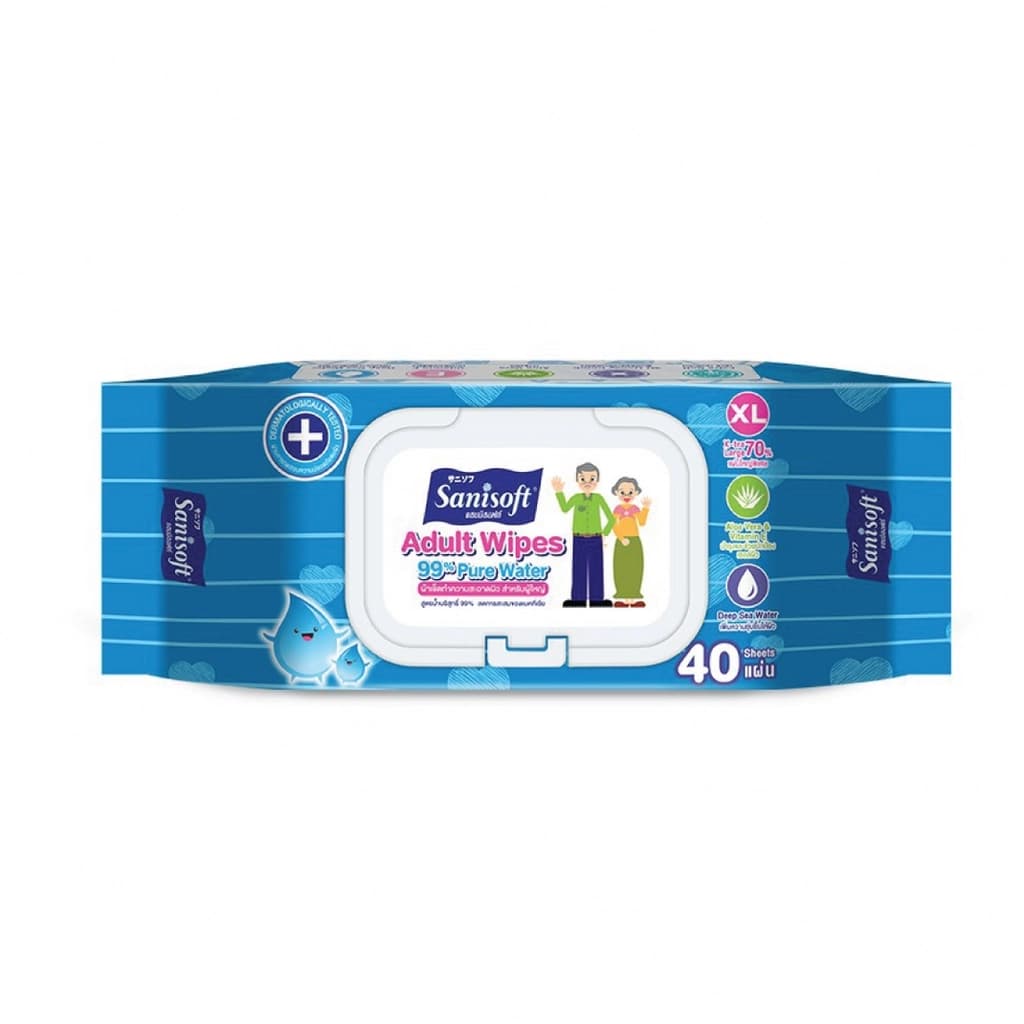 Sanisoft Adult Wipes 99% Pure Water 40 Sheets