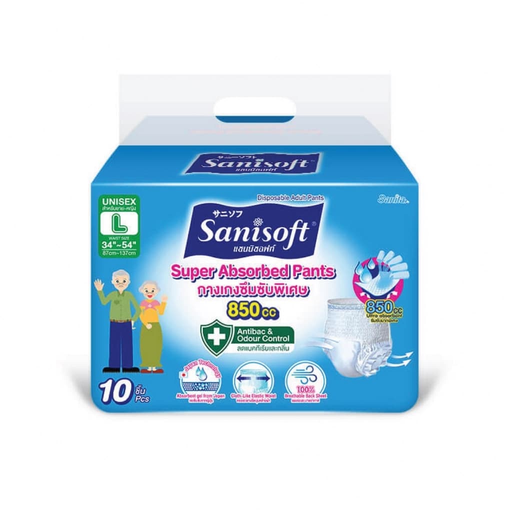 Sanisoft Adult Diapers Pants 10PCS.