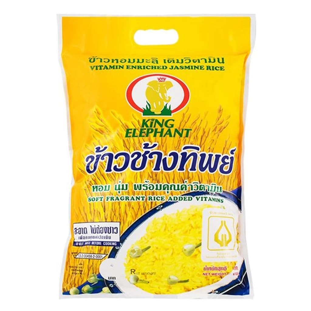 ช้างทิพย์ ข้าวหอมมะลิเสริมวิตามิน 1.5KG.
