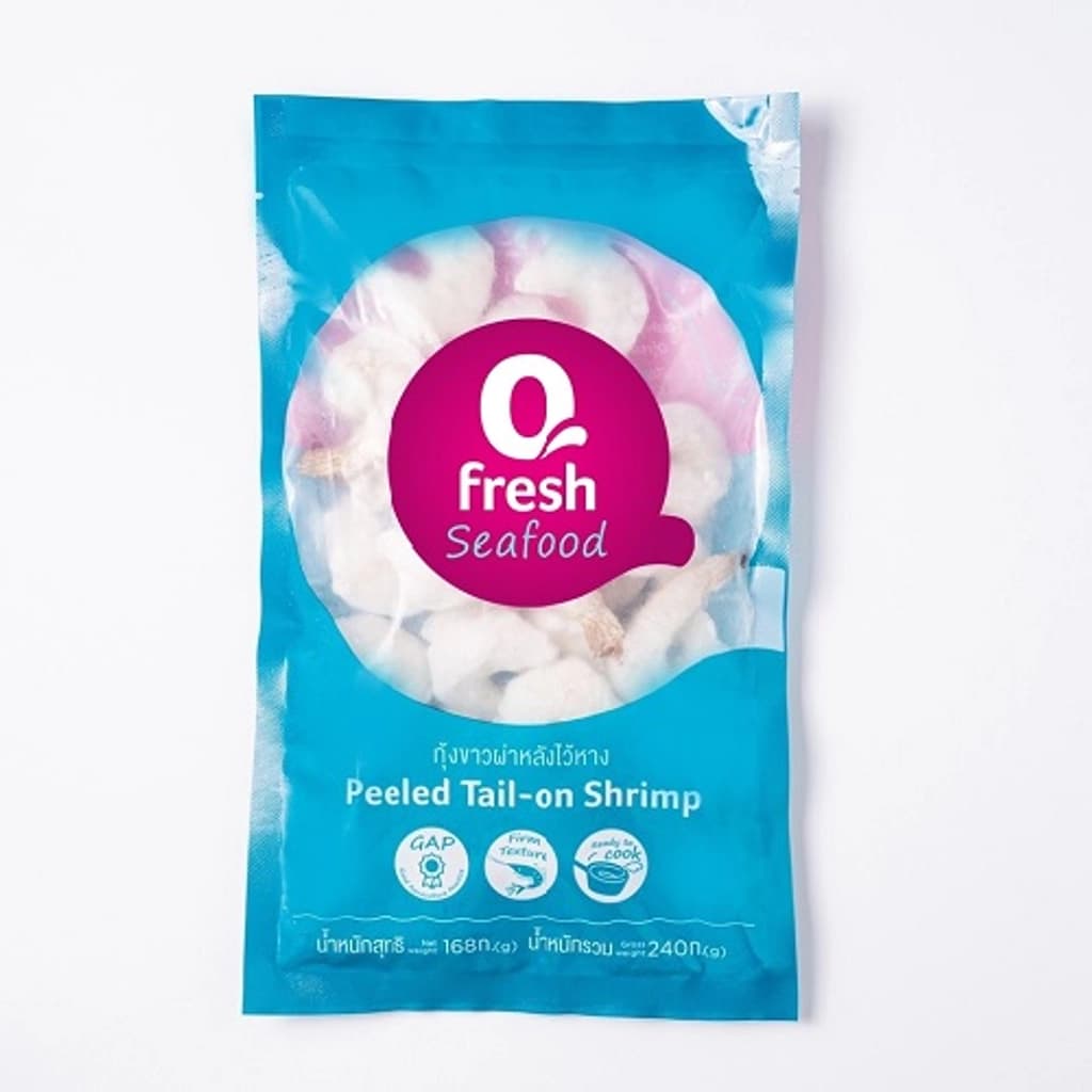 QFRESHกุ้งดิบไว้หาง(เบอร์31-40)240กรัม