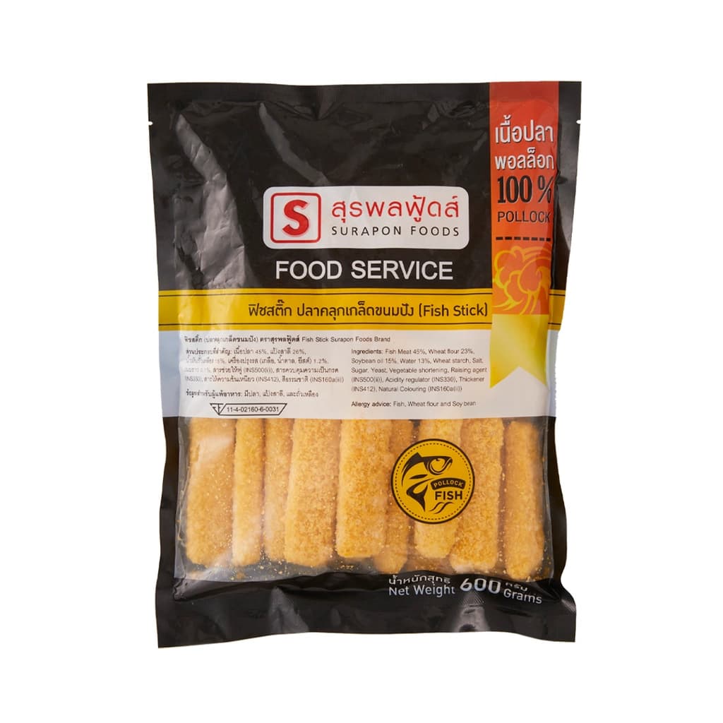 สุรพลฟู้ดส์ ฟิชสติ๊ก (ปลาชุบเกล็ดขนมปัง) 600ก.