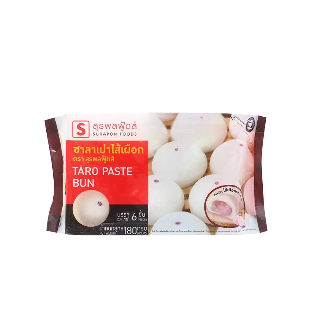 Surapon Foods Taro Paste Bun 6PCS. 180G.