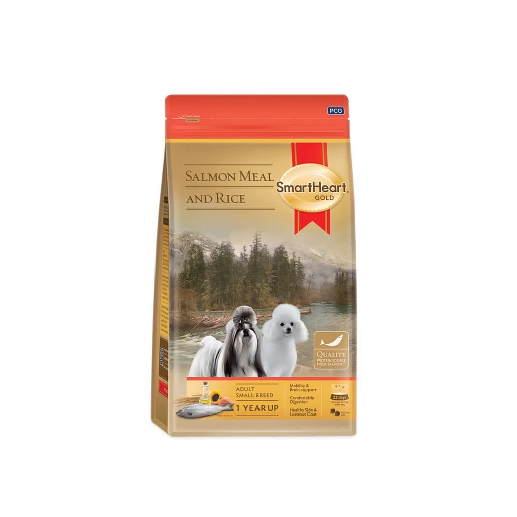 SmartHeart Gold Salmon Meal And Rice Dog Food For Adult Small Breed Dogs 1KG.  