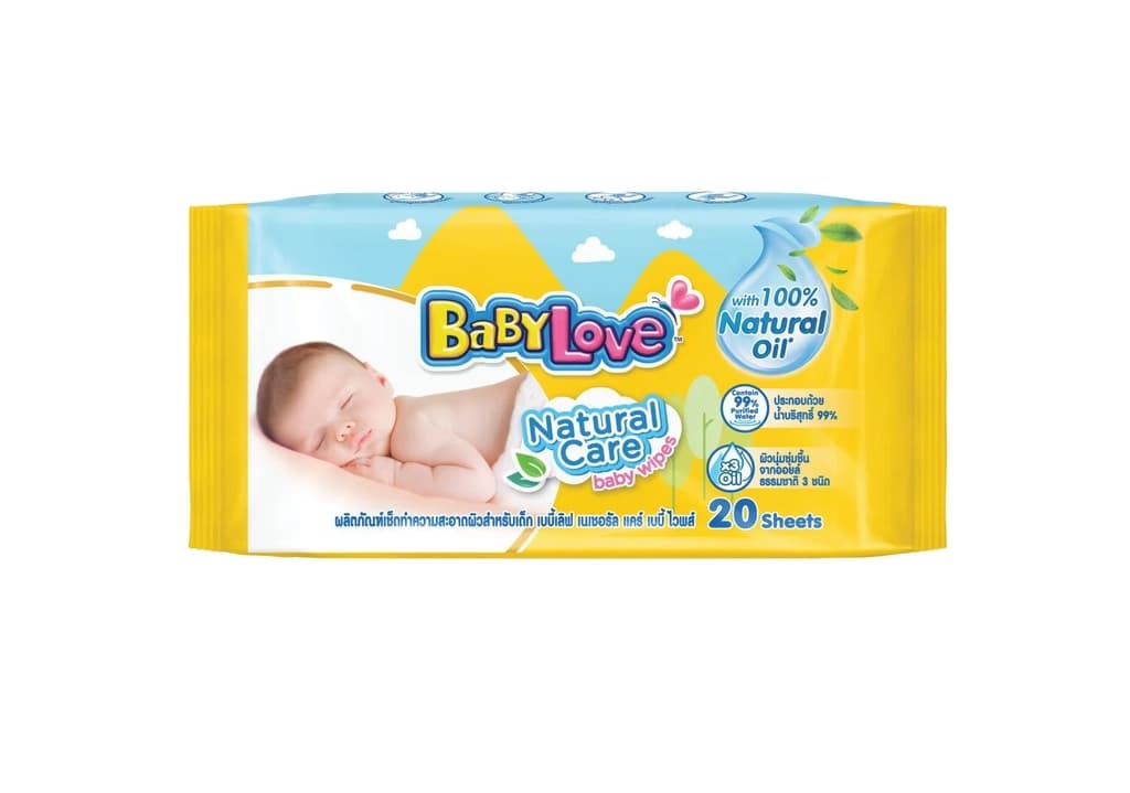 เบบี้เลิฟเนเชอรัลแคร์ไวพส์ 20 แผ่น