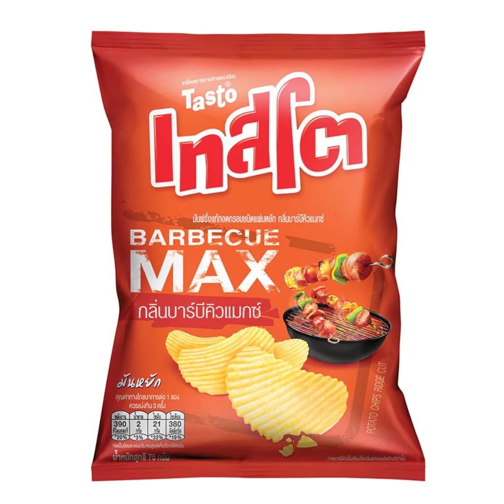 Tasto Barbecue Max Potato Chips 75G.