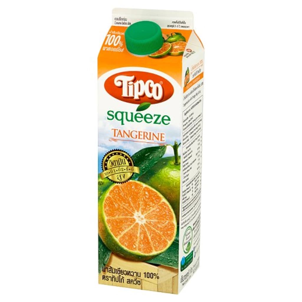 Tipco Squeeze Pasteurized Tangerine With Orangepulp And Sac Juice 1000ML.