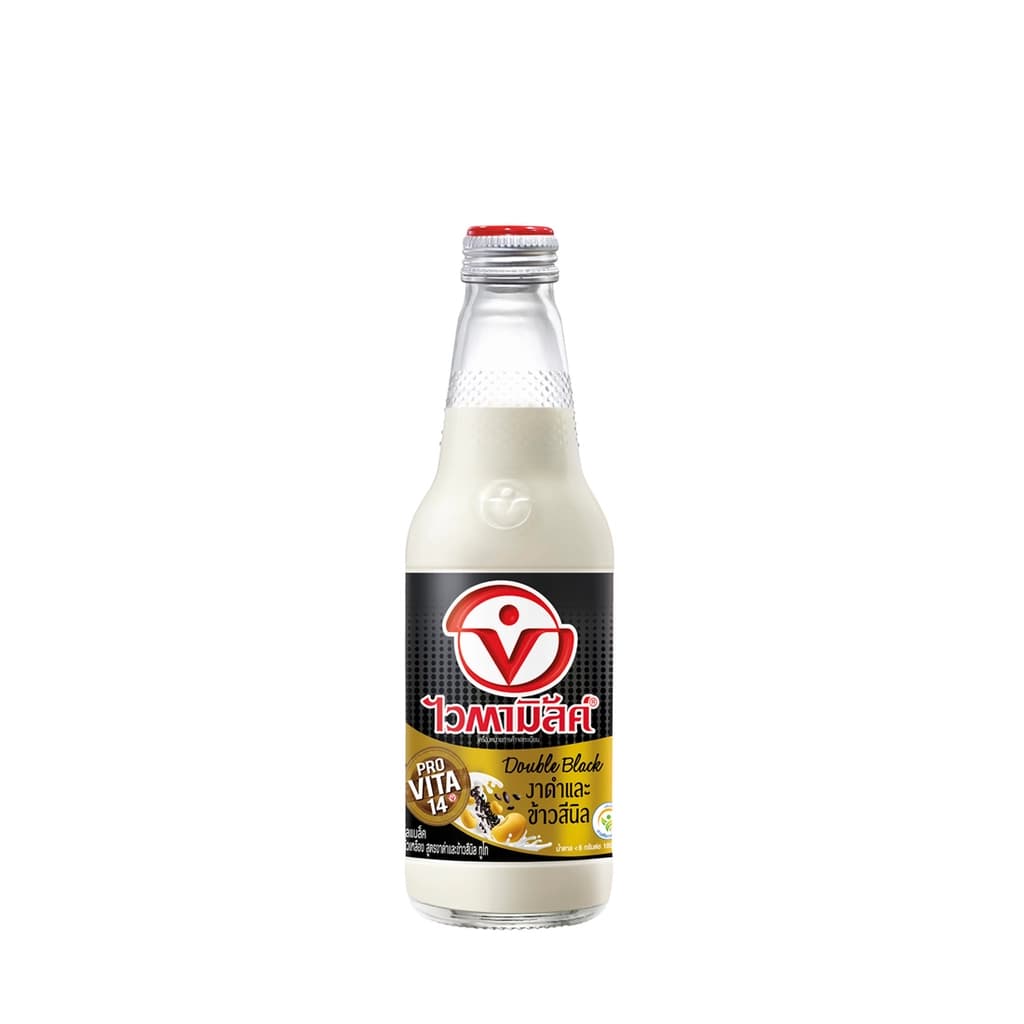 Vitamilk Double Black Soy Milk UHT Black Sesame and Sinin Rice 300ML.