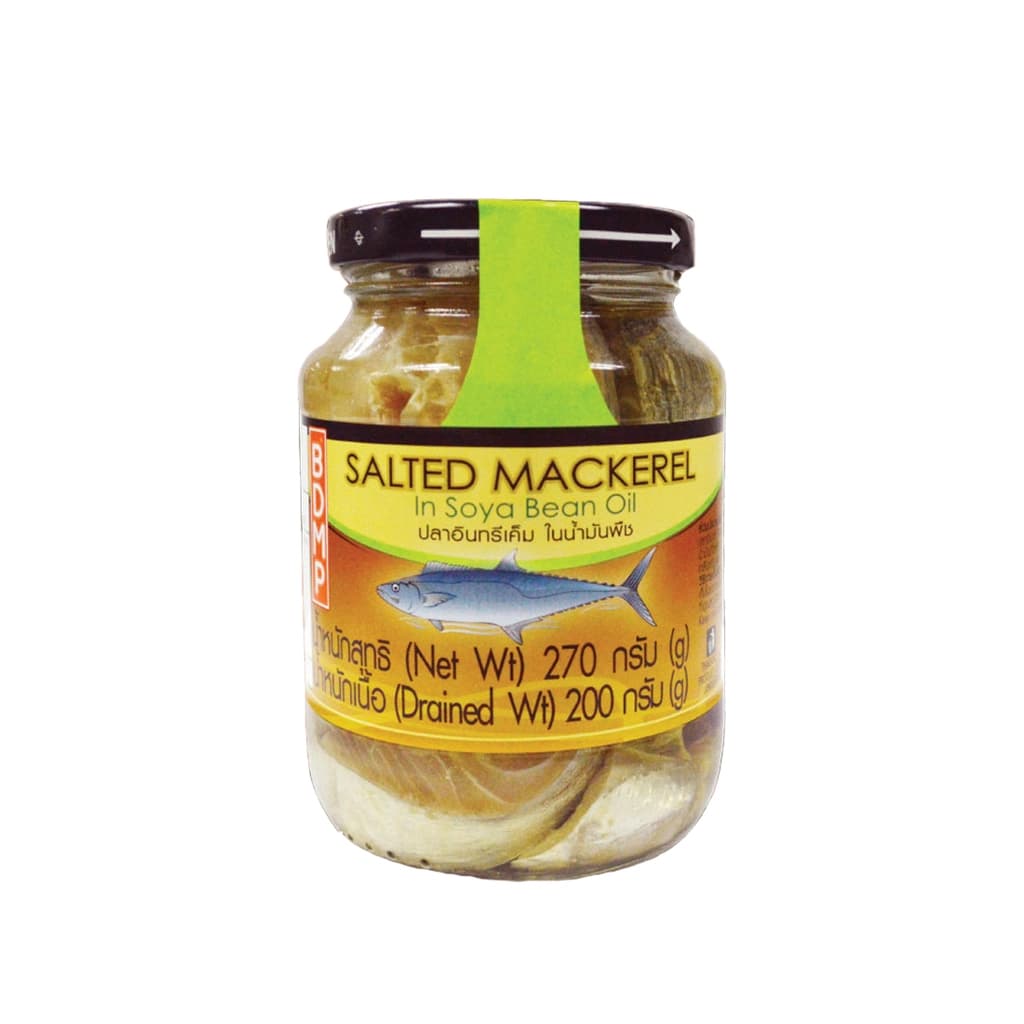 BDMP Salted Mackerel in Soya Oil 270G.
