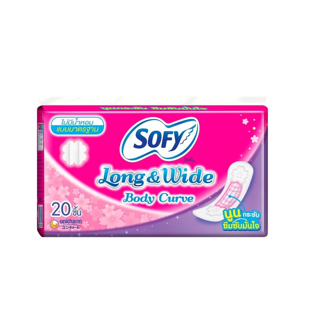 Sofy Pantyliner Long&Wide Body Curve Regular Unscented 20PCS.
