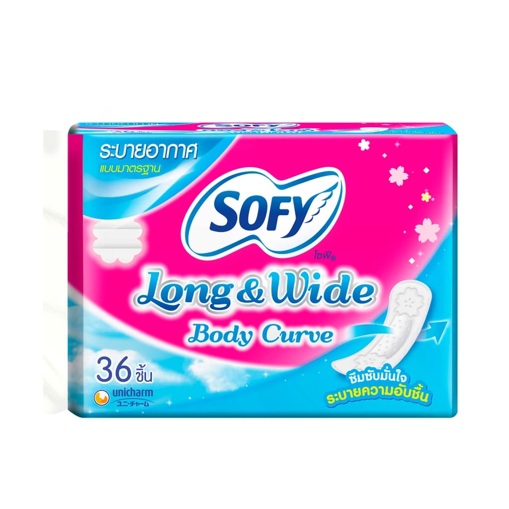 Sofy Panty Liners Long and Wide Body Curve 36PCS.