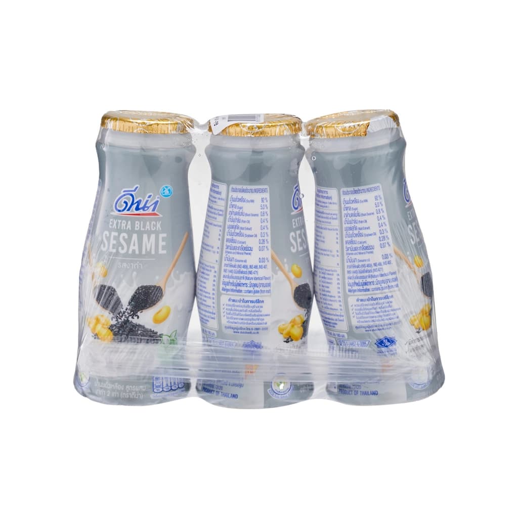 Dna Pasteurized Soy Milk Black Sesame 180ML. Pack 3