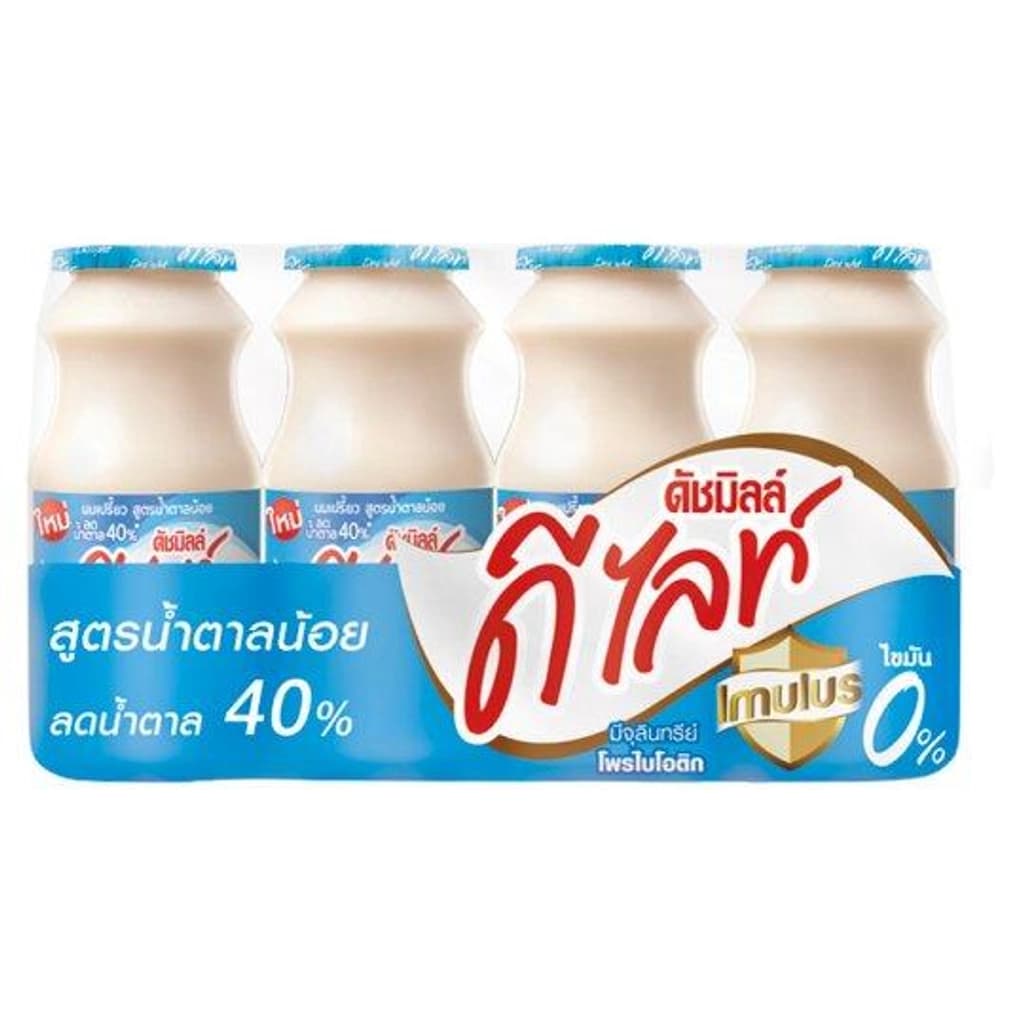 ดัชมิลล์ ดีไลท์นมเปรี้ยวไขมันต่ำสูตรน้ำตาลน้อย 160มล. แพ็ค 4