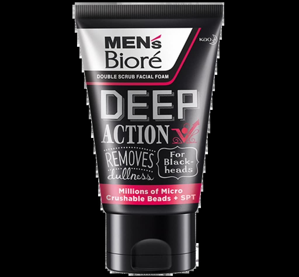 Biore Men's Facial Foam Double Scrub Deep Clean 100Gm