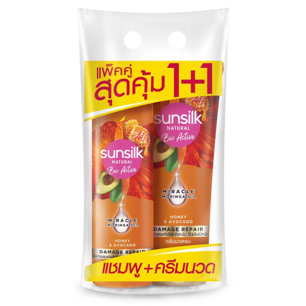Sunsiilk Natural Bio Active Miracle Moringa Oil Damage Repair Shampoo+Conditioner (350+300)ML