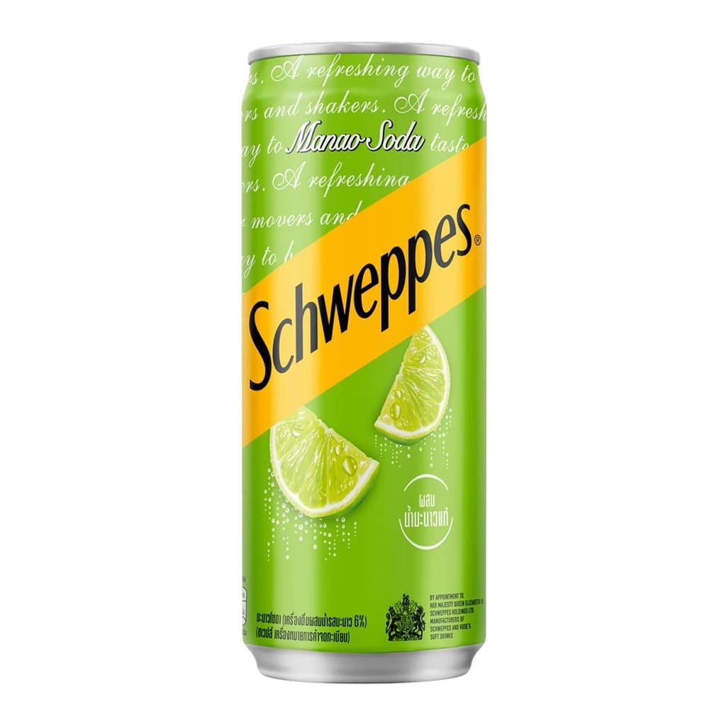 Schweppes Soft Drink Lime Soda 330ML. Single
