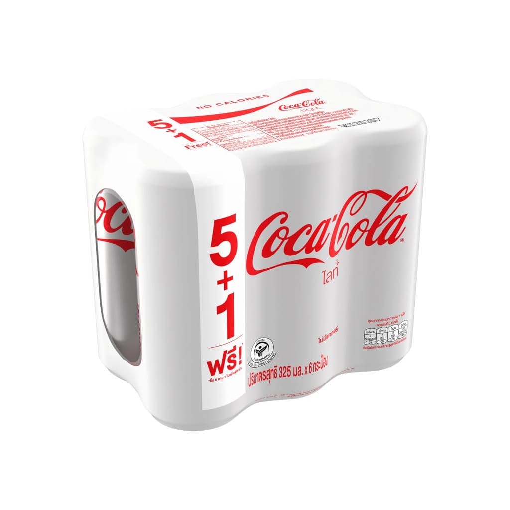 Coke Soft Drink Light 325ML. Pack 5+1