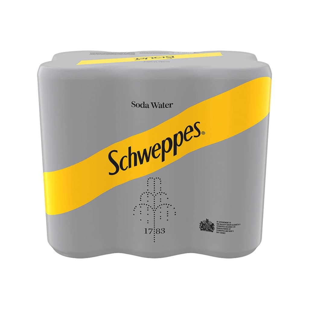 Schweppes Mixer Soda Water 330ML. Pack 6
