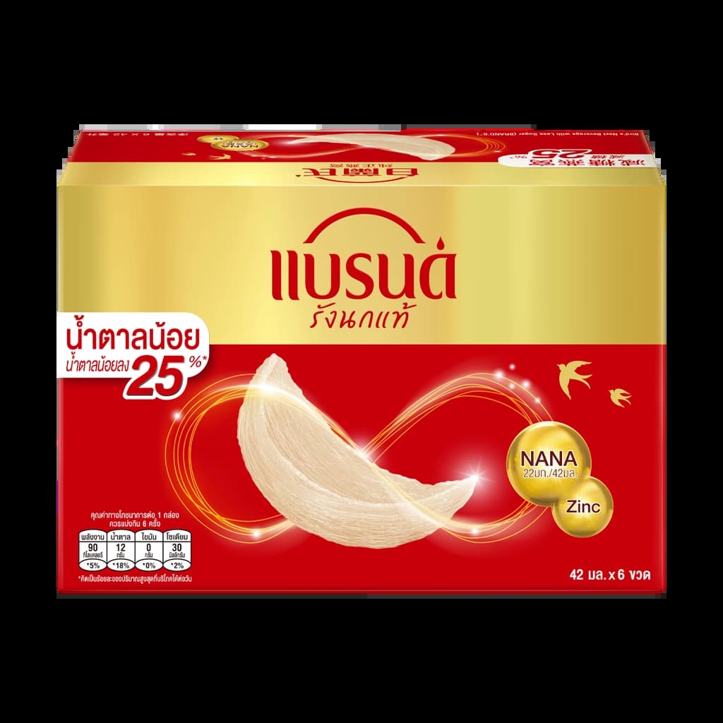แบรนด์ เครื่องดื่ม รังนกสำเร็จรูป 42มล. แพ็ค 6