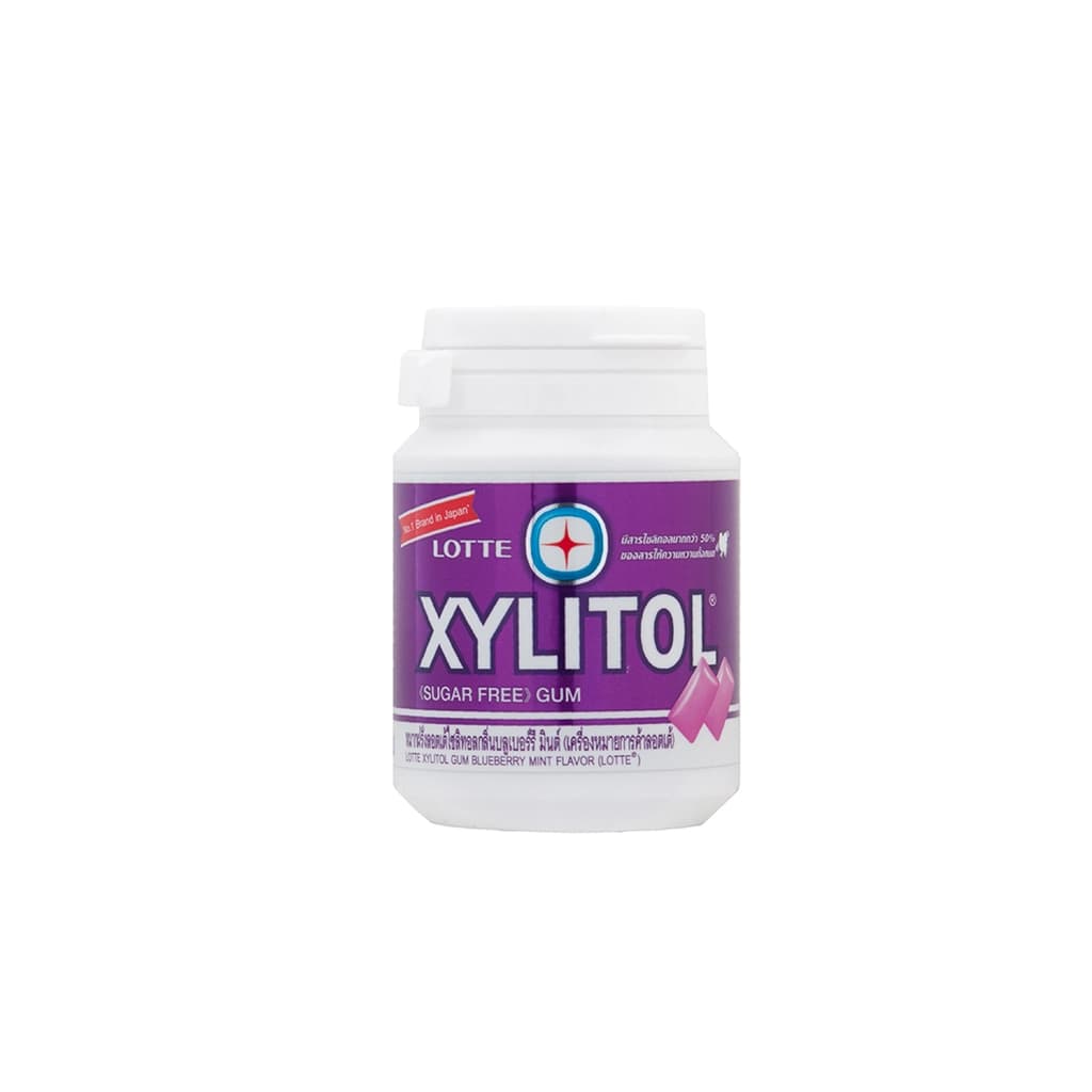 Lotte Xylitol Gum Blueberrymint 58G.