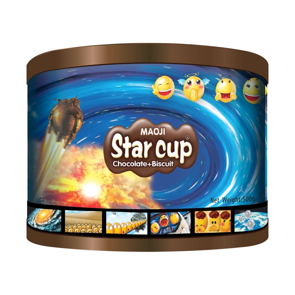 Maoji Star Cup Chocolate with Biscuit Biscuits with Chocolate Cream 500G. 