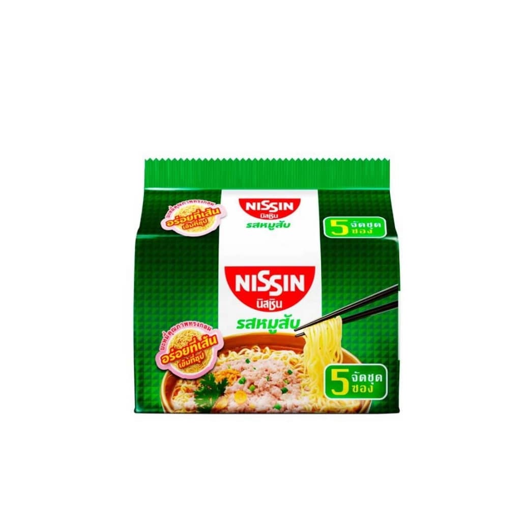 นิสชิน บะหมี่กึ่งสำเร็จรูปรสหมูสับ 60ก. แพ็ค 5