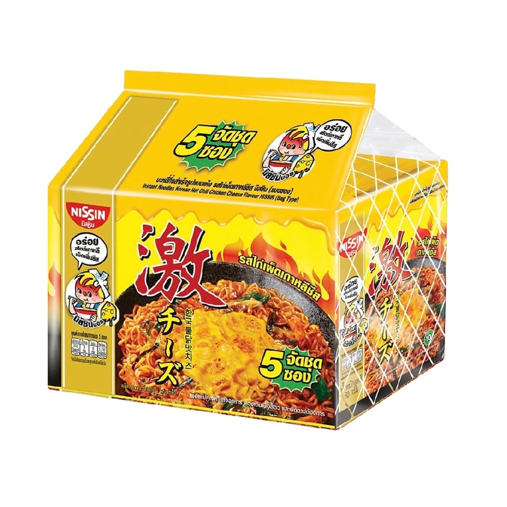 นิสชิน บะหมี่ซองรสไก่เผ็ดเกาหลีชีส5X60 กรัม