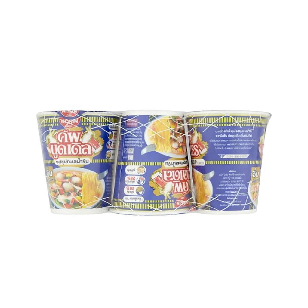 Nissin Cup Seafood Creamy Soup Flavour 74G.  Pack 3
