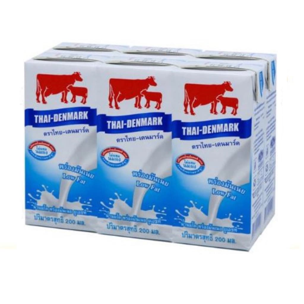 Thai-Denmark UHT Milk Low Fat 200ML. Pack 6