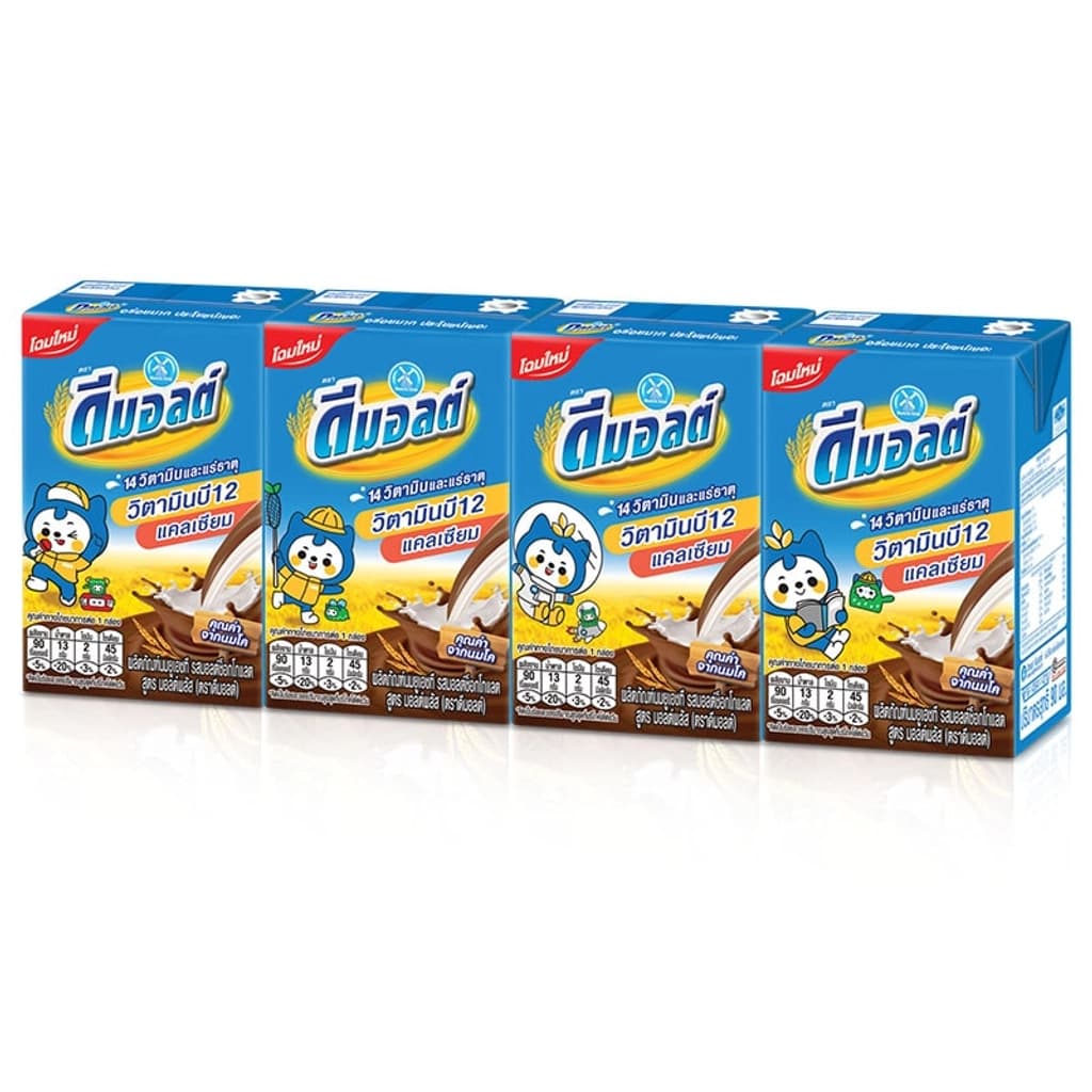 ดัชมิลล์ นมถั่วเหลืองดีมอลต์รสช็อก4X90ML