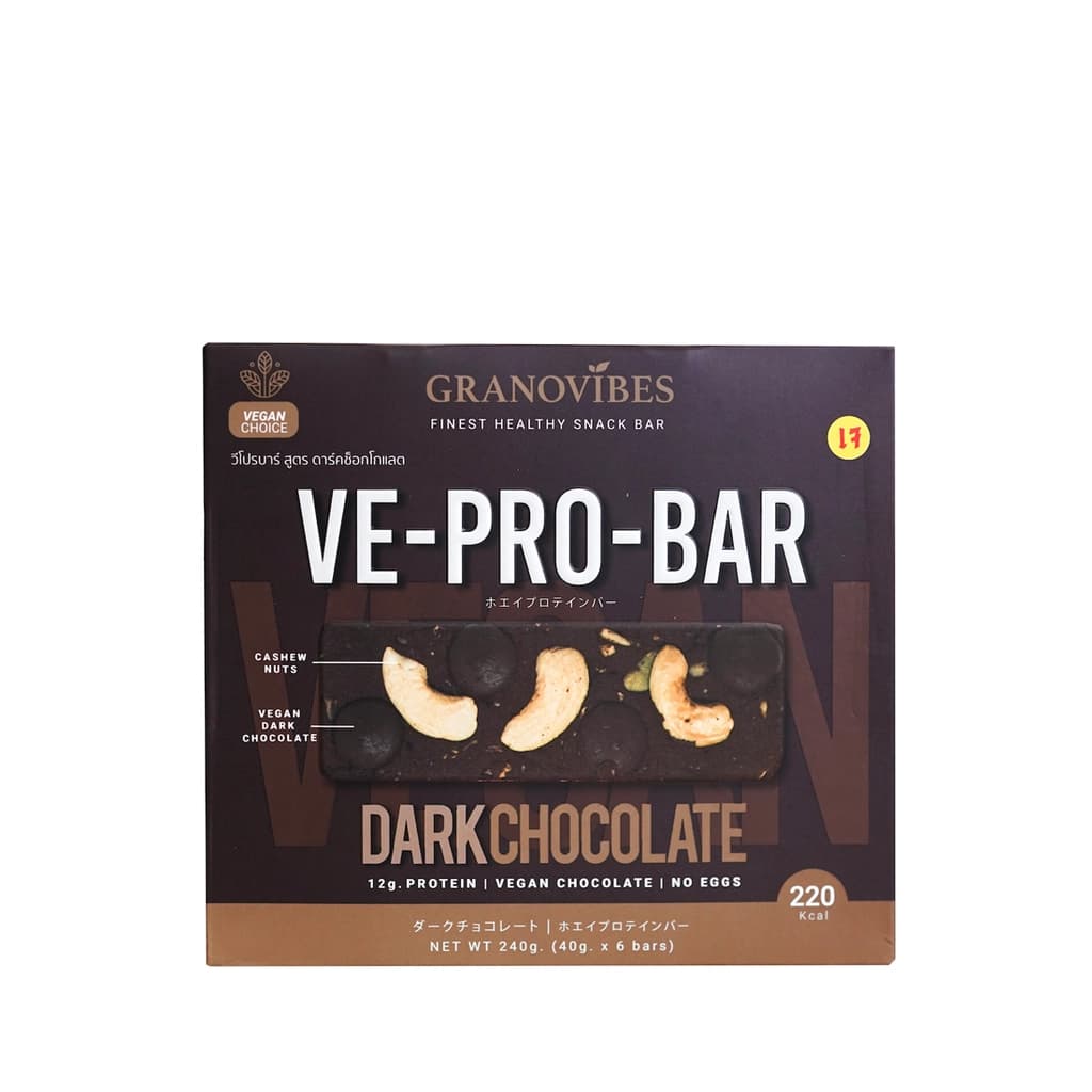 Granovibes Whey Pro Bar Dark Chocolate 240G.