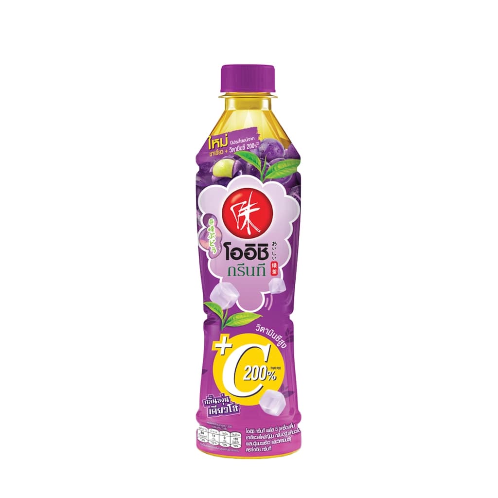 Oishi Green Tea Kyoho Grape Flavour with Nata de Coco 380ML.