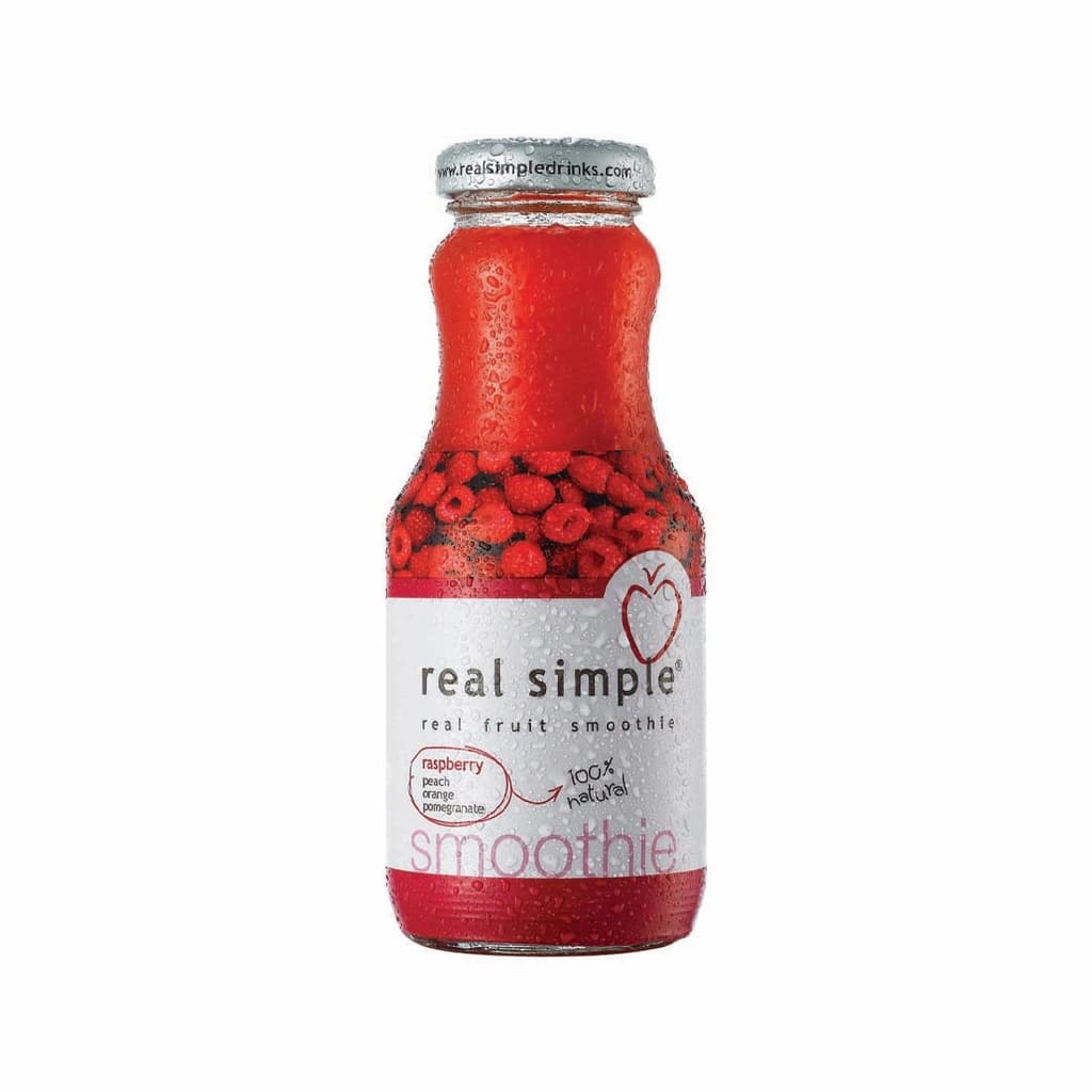 Real Simple Smoothie Peach And Raspberry And Orange And Pomegranate 250ML.