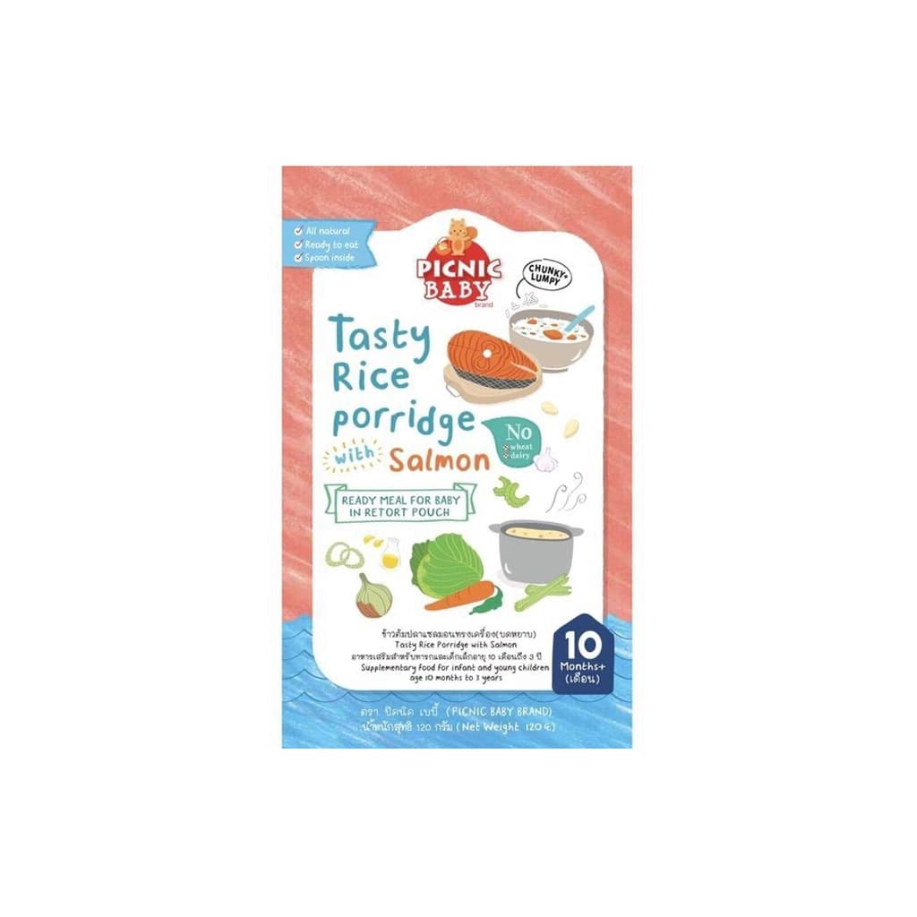 Picnic Baby  Supplementary Tasty Rice Porridge with Salmon 120G.