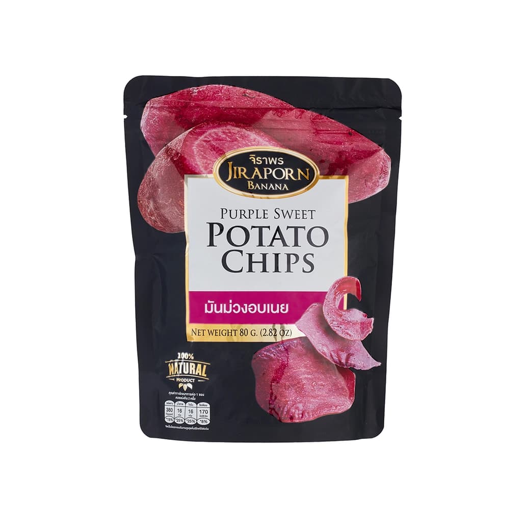 Jiraporn Purple Sweetpotato Chips 80G.
