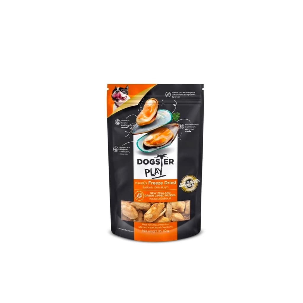 Dogster Play Freeze Dried Dogs And Cats Treats Green-lipped Mussel 40G.