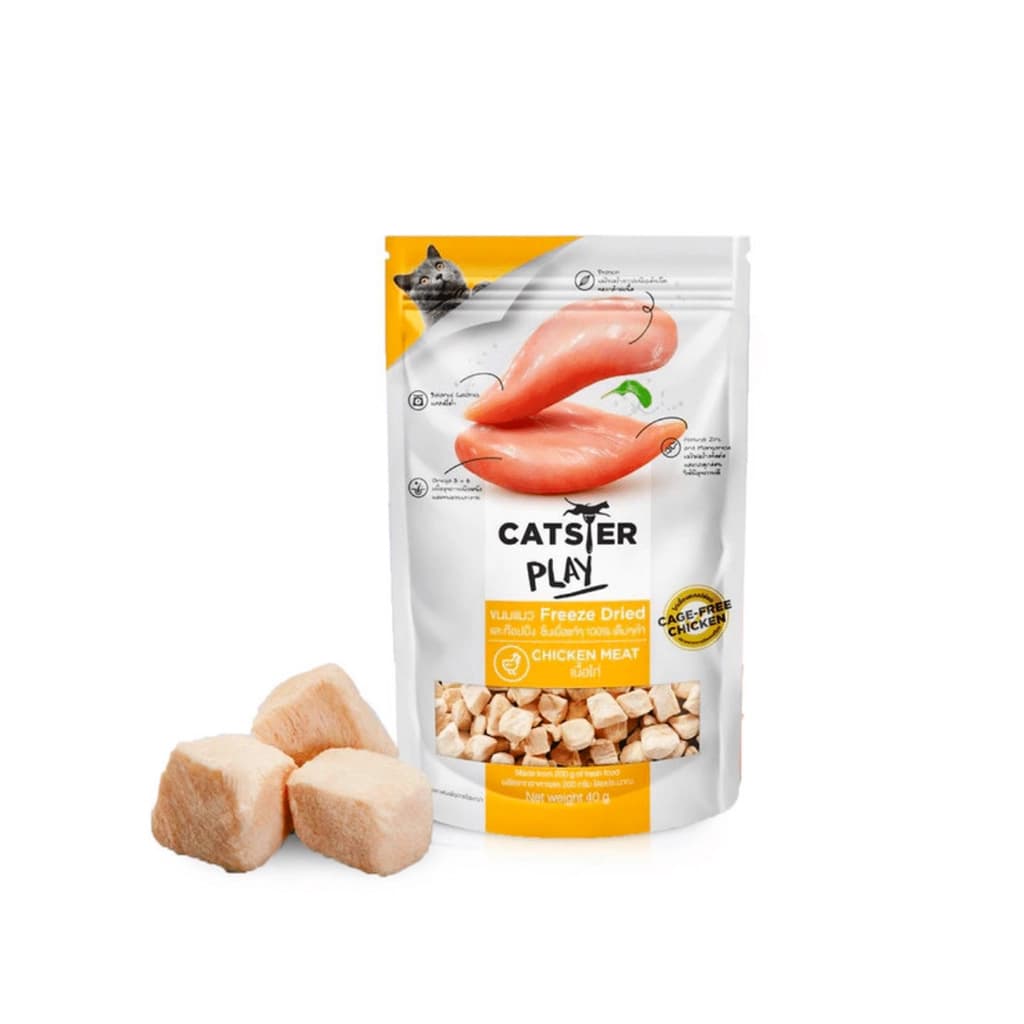 Catster Play Freeze Dried Cat Treats Chicken Meat 40G.