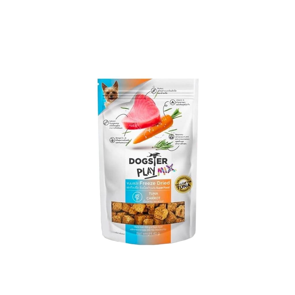 Dogster Play Mix Freeze Dried Treats & Toppers for Dogs Tuna & Carrot 40G.