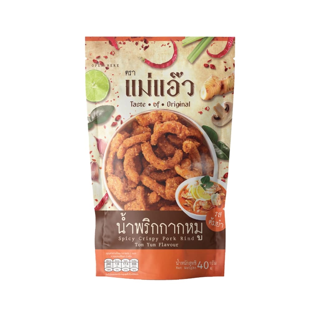 Gourmet Spicy Crispy Pork Rind Tom Yum 40G.