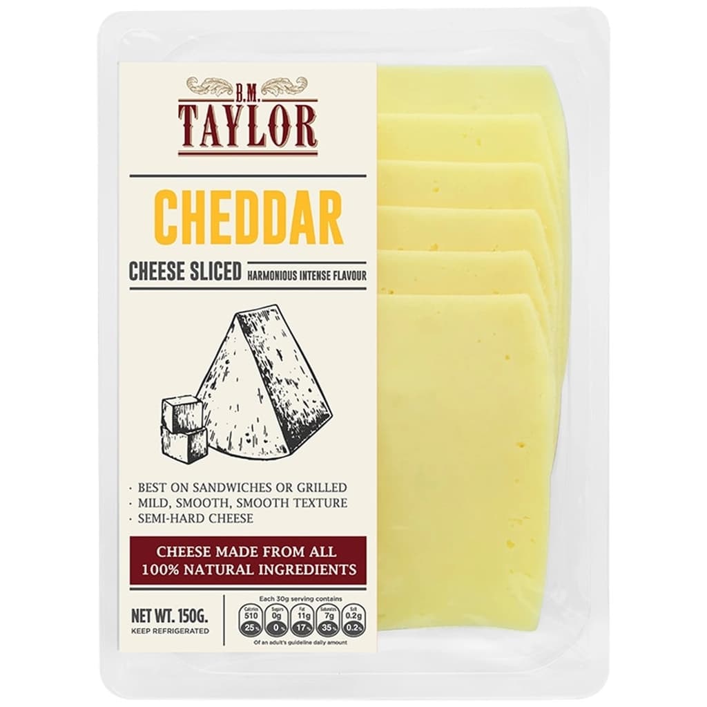 B.M.Taylor Cheddar Cheesee Slice 150G.