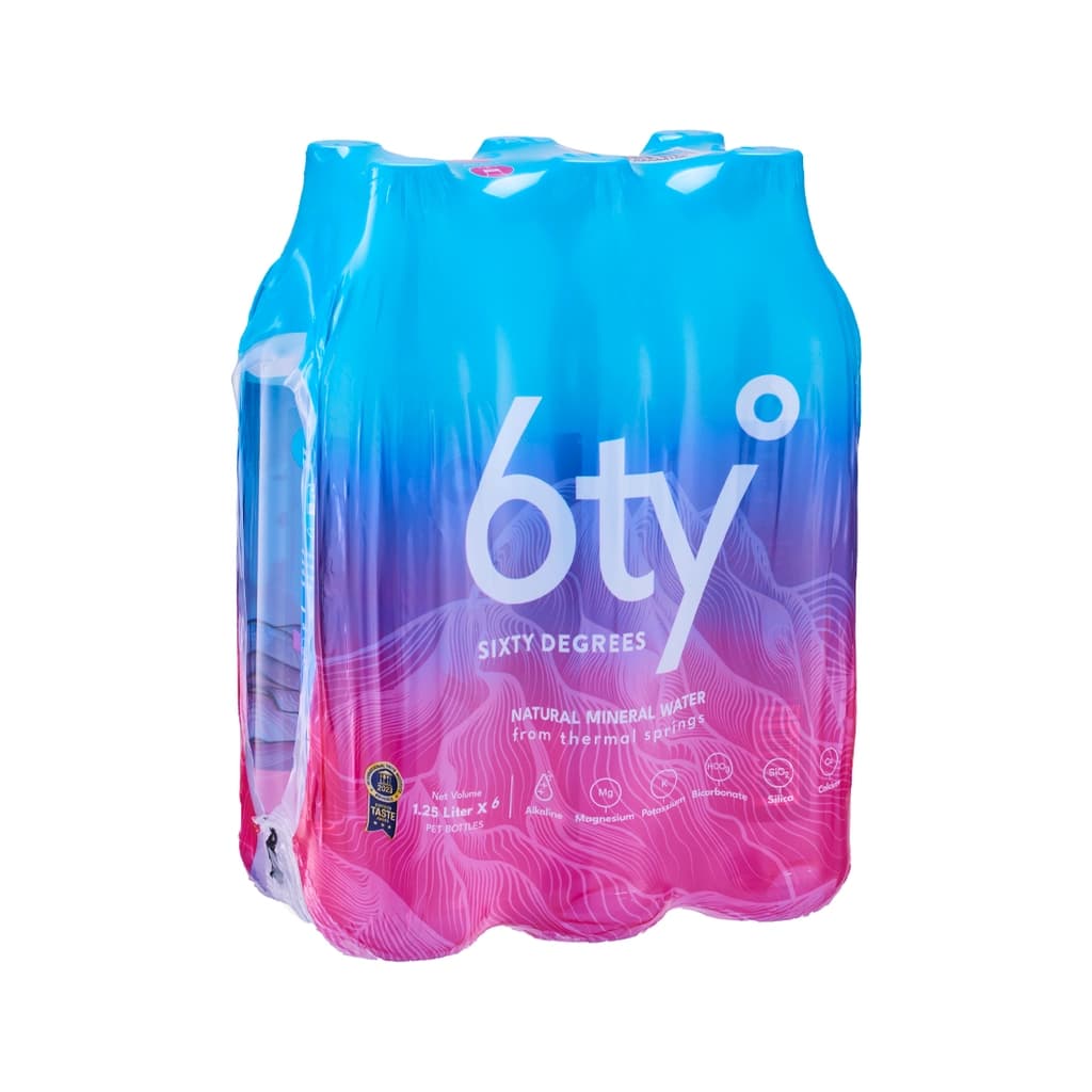 6TY DEGREES MINERAL WATER 6*1250ML
