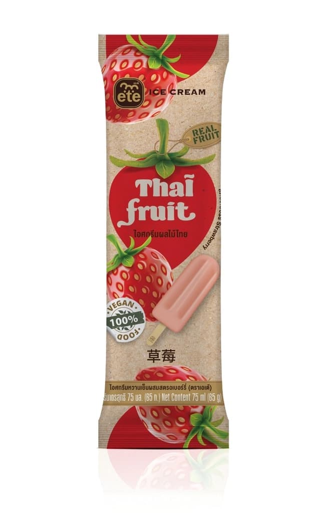 เอเต้ ไอศกรีมไทยฟรุ้ตสตรอเบอร์รี่ 75มล.
