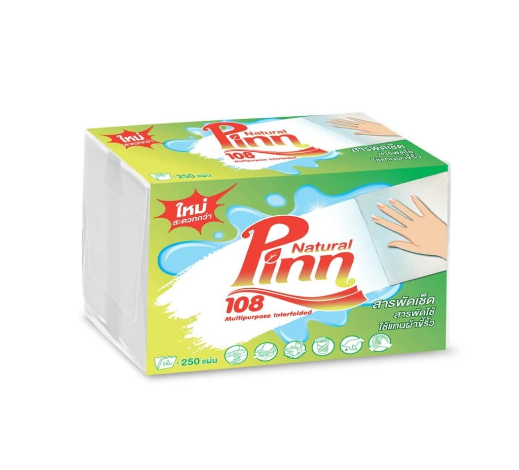 Pinn108 Multi propose Interfold Towel 250sheets Single Pack