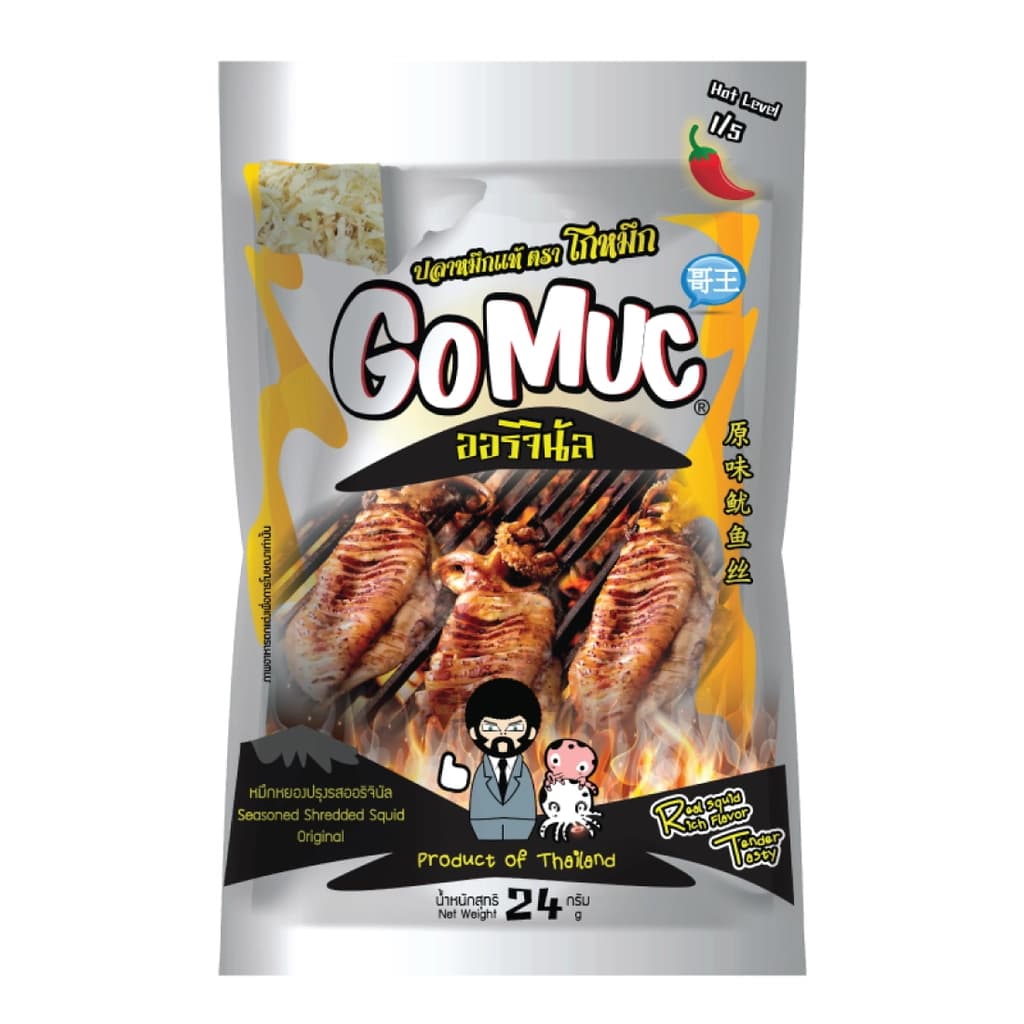 Go Muc Seasoned Shredded Squid Original Flavor 24G.