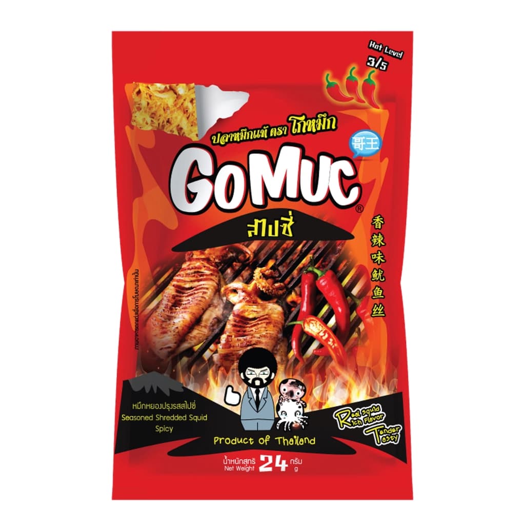 Gomuc Seasoned Shredded Squid Spicy Flavor 24 G.