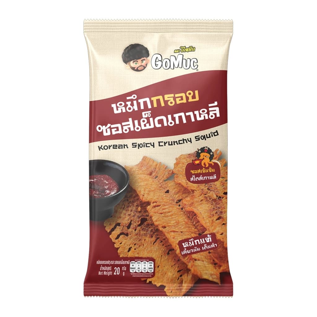 โกหมึก หมึกอบกรอบรสซอสเผ็ดเกาหลี 20 กรัม