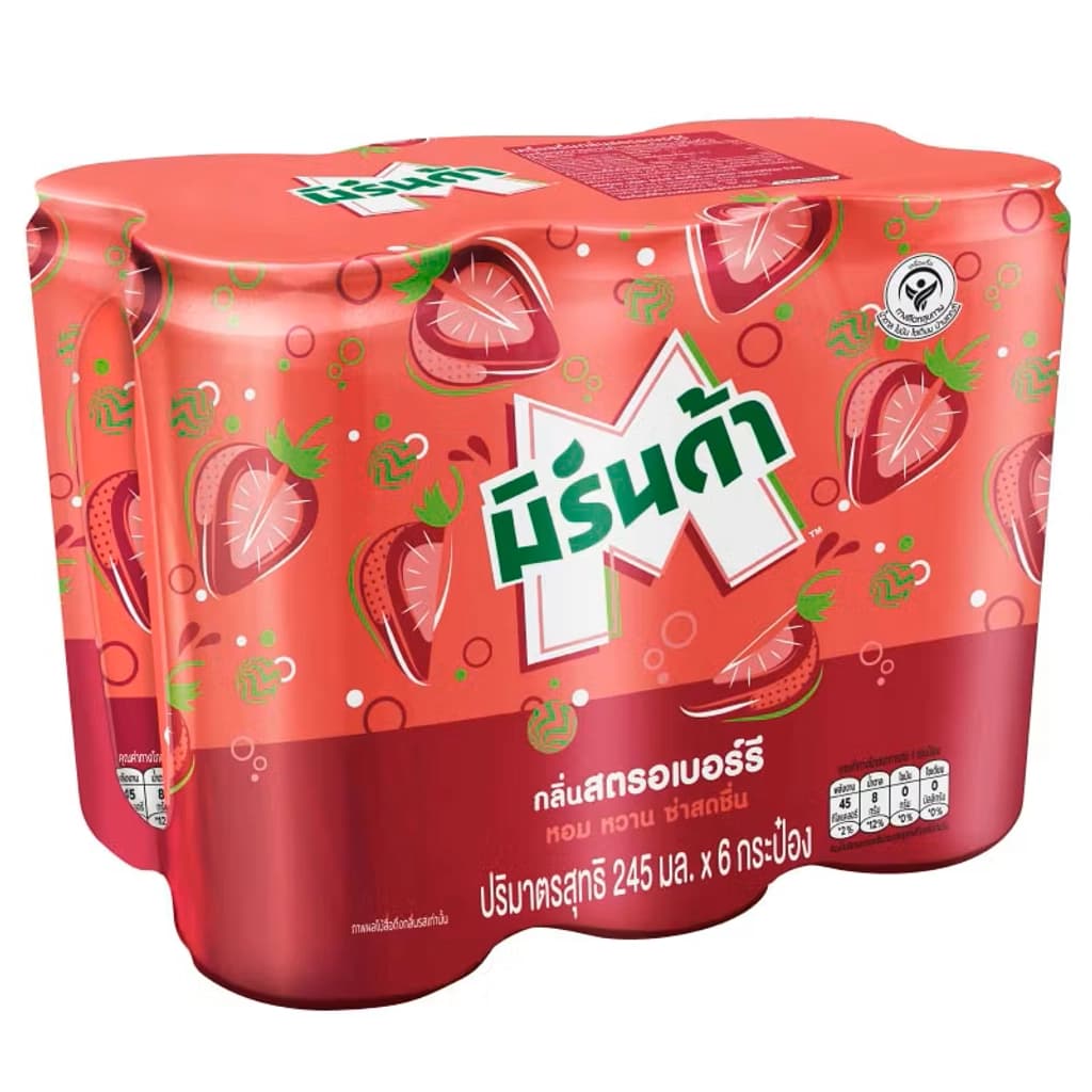 มิรินด้า สตรอเบอร์รี่กระป๋อง 245มล.*6